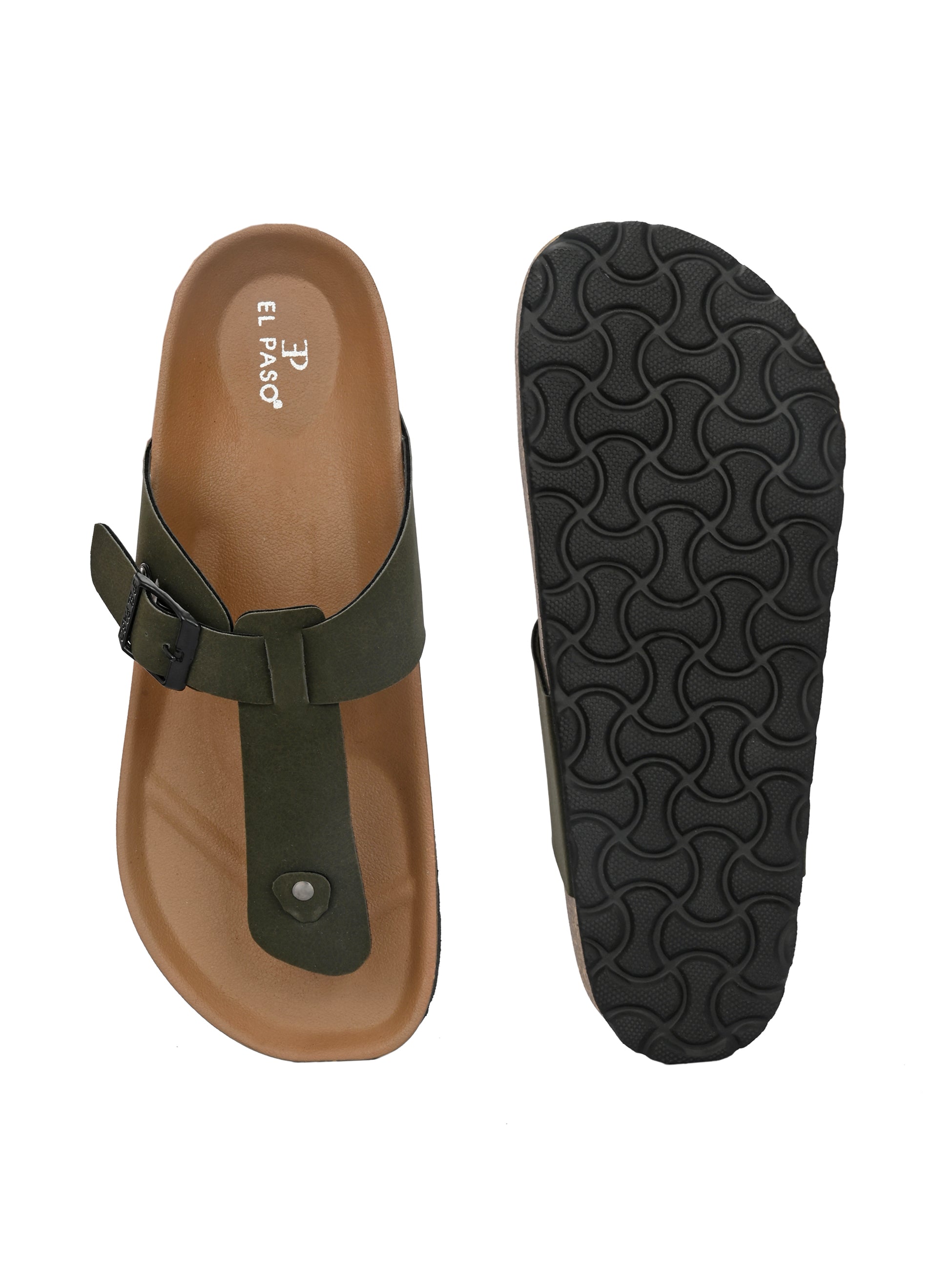 Olive Men's casual slip-on closure sandal