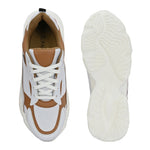 Brown colour Men's lace-up casual shoes with white laces.