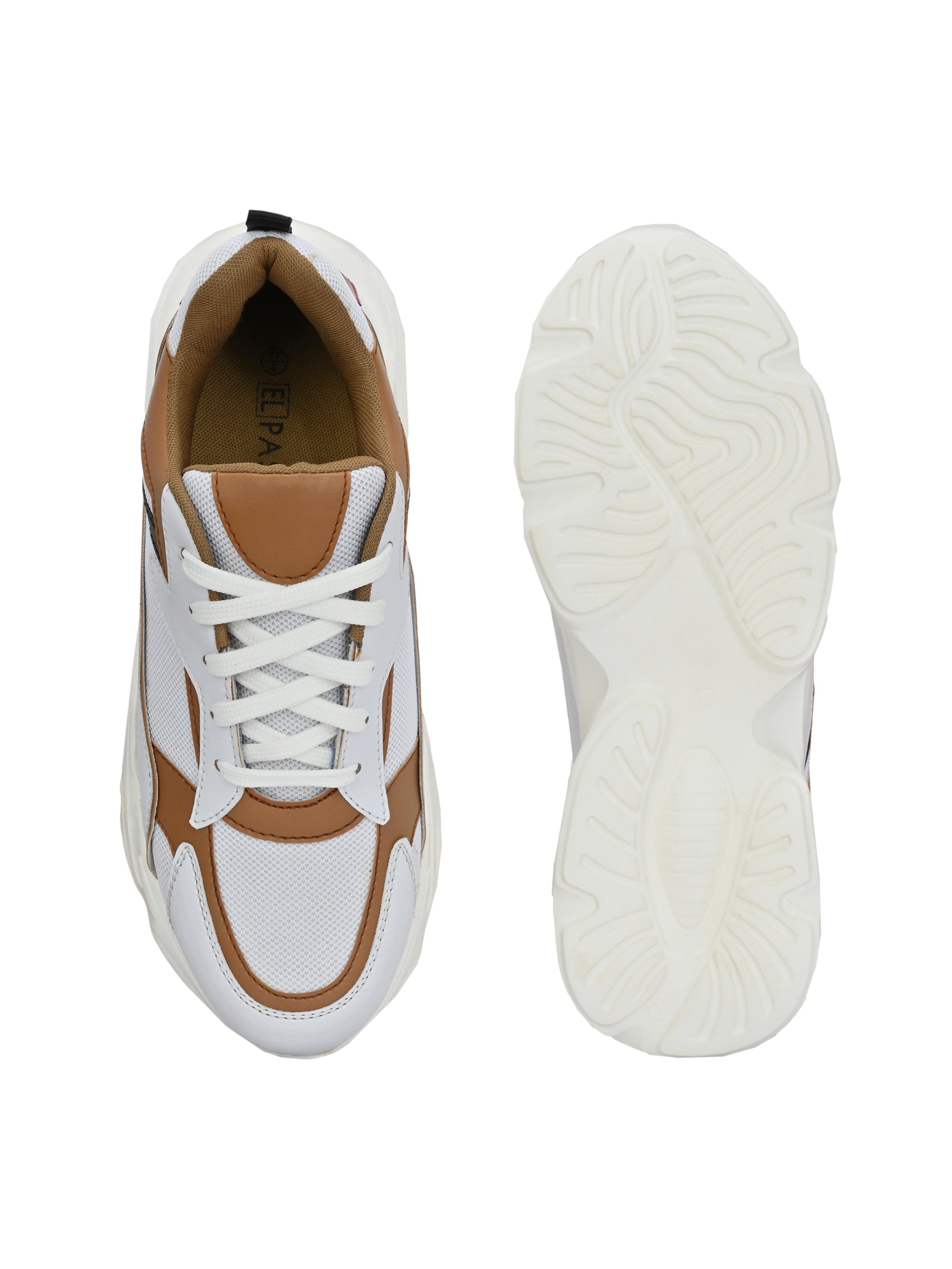 Brown colour Men's lace-up casual shoes with white laces.