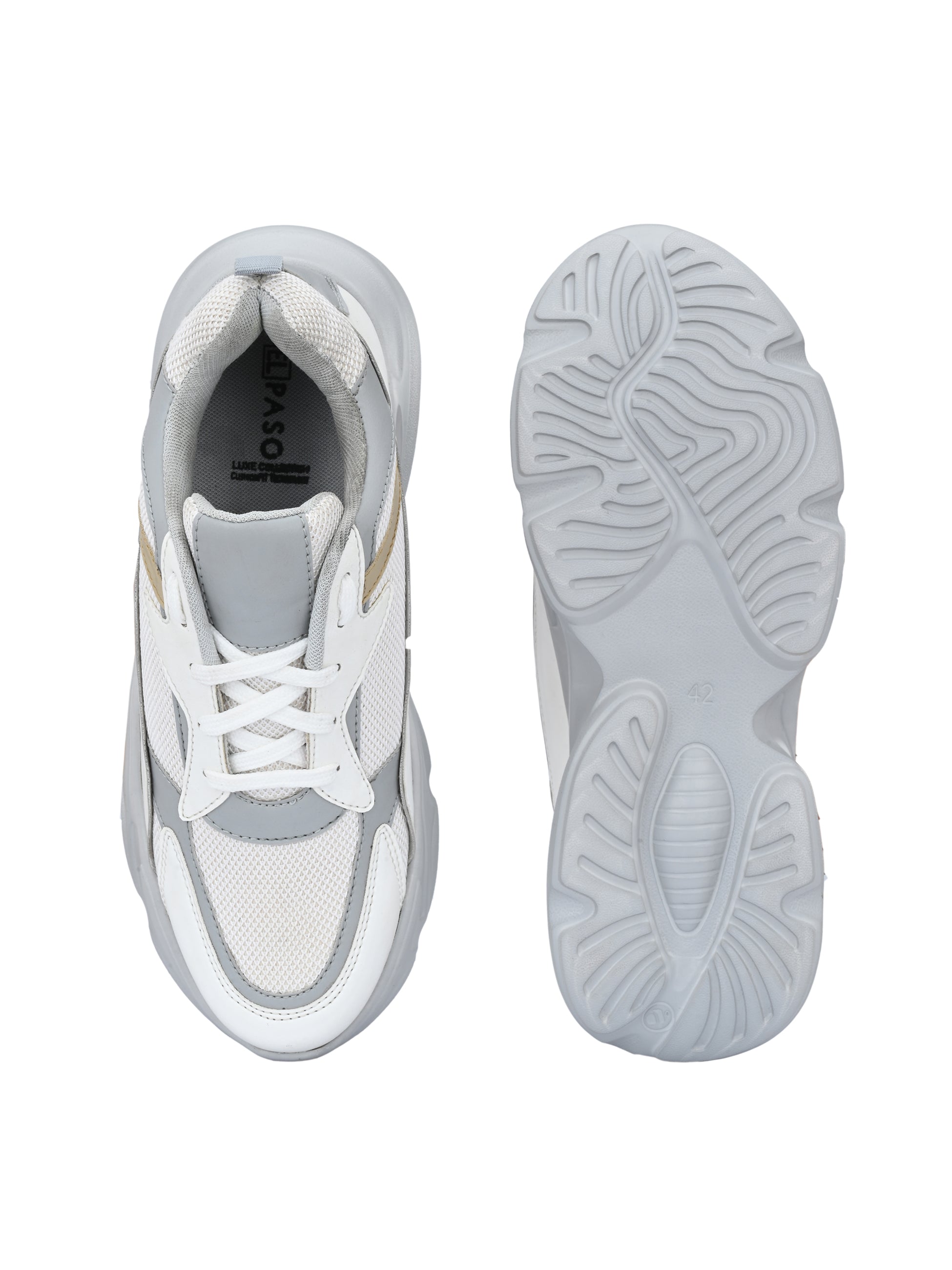 White colour Men's lace-up casual shoes with white laces.