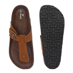 Tan Men's casual slip-on closure sandal