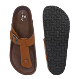 Tan Men's casual slip-on closure sandal