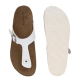 White Men's casual slip-on footbed sandal