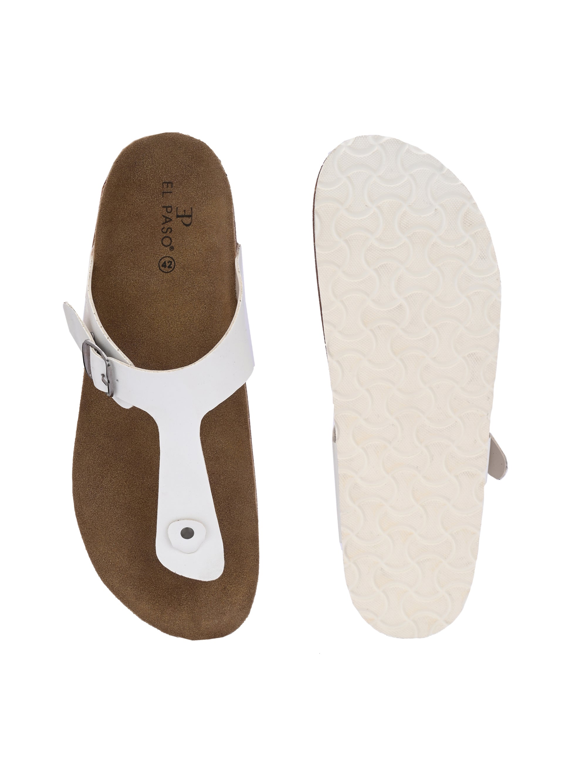 White Men's casual slip-on footbed sandal