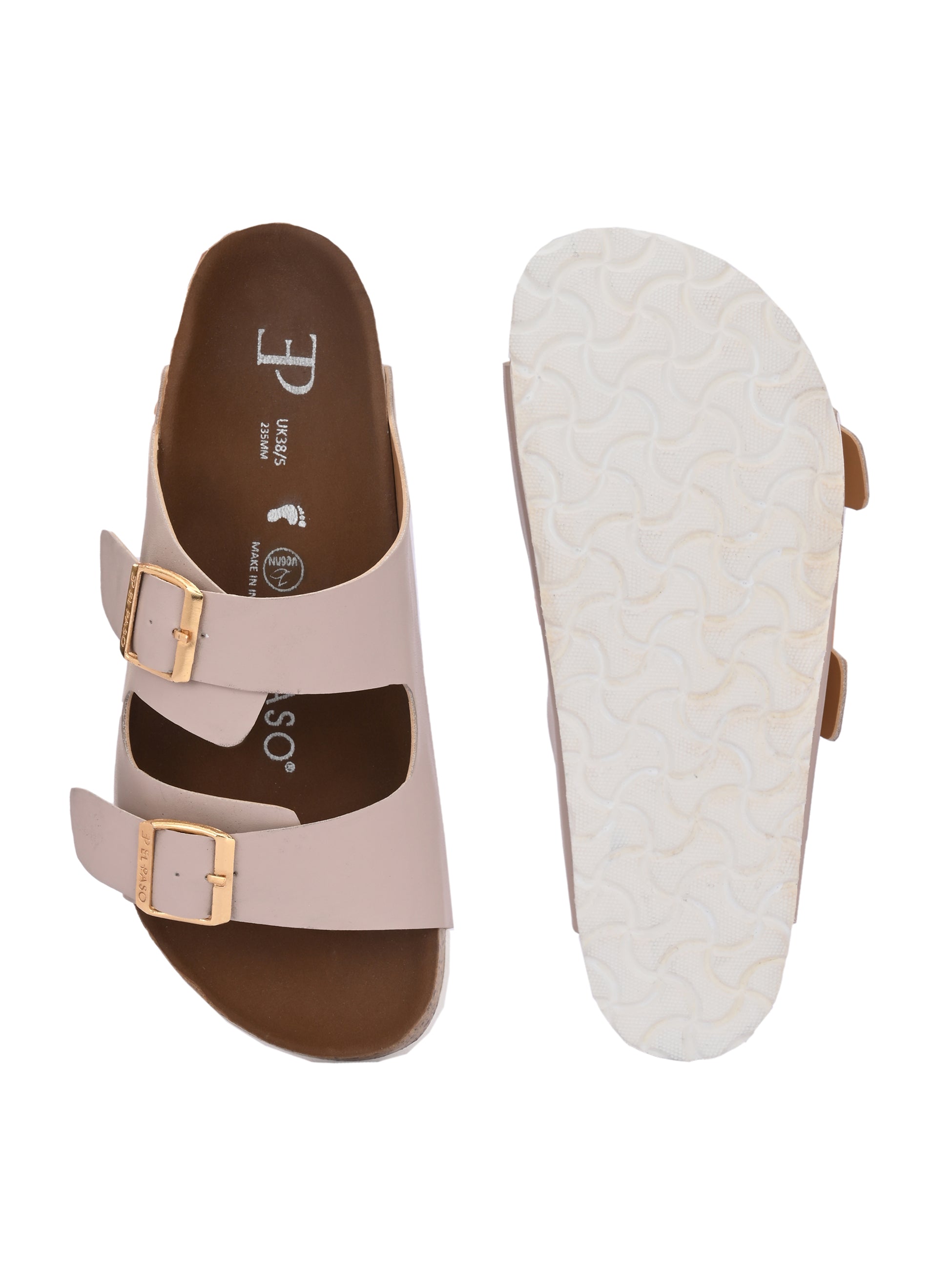 Light Pink Women's casual flat heel buckle strap sandal