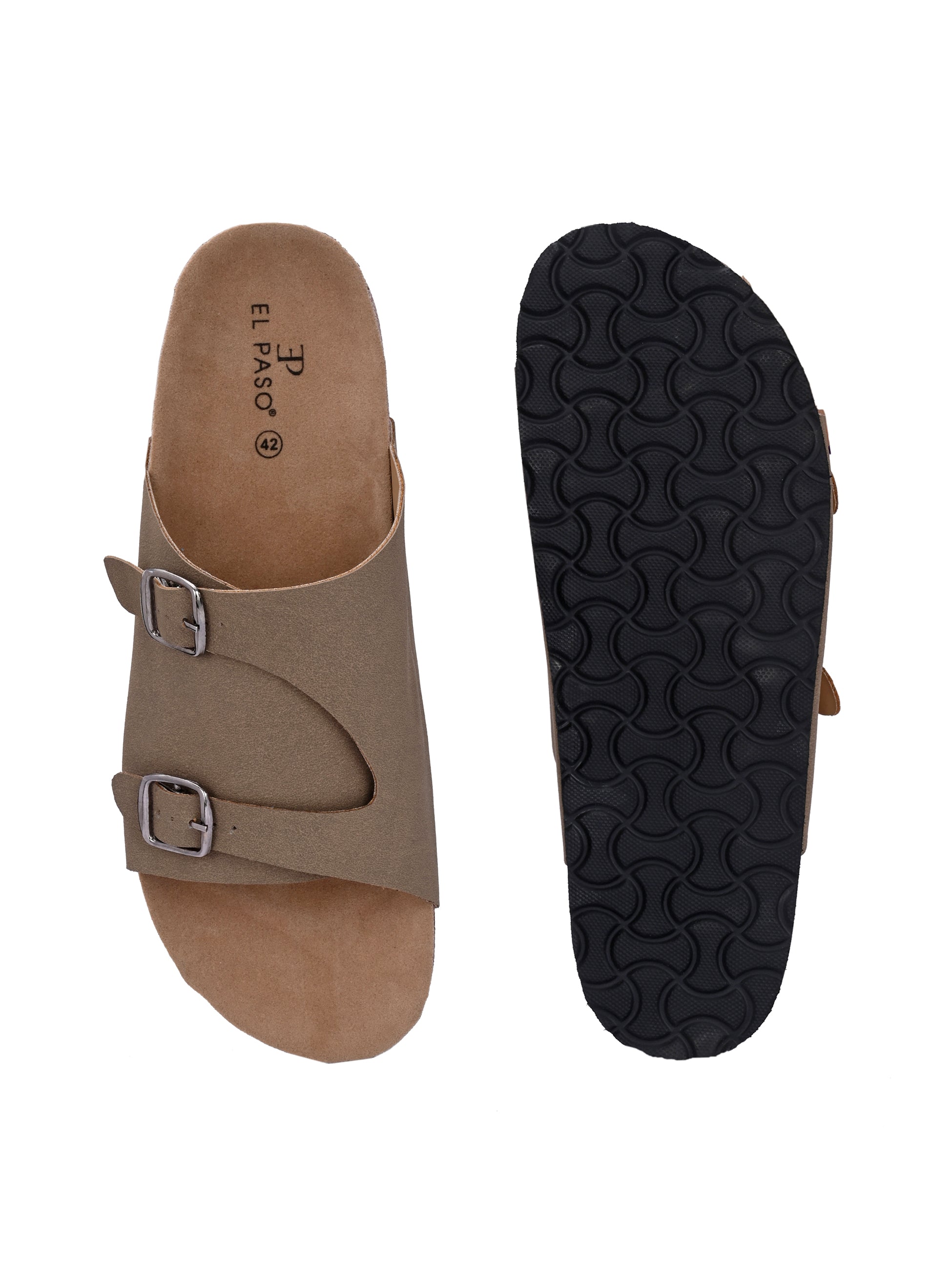 Men's casual sandals with slip-on style and buckle strap