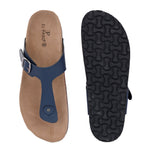 Blue Men's casual slip-on footbed sandal