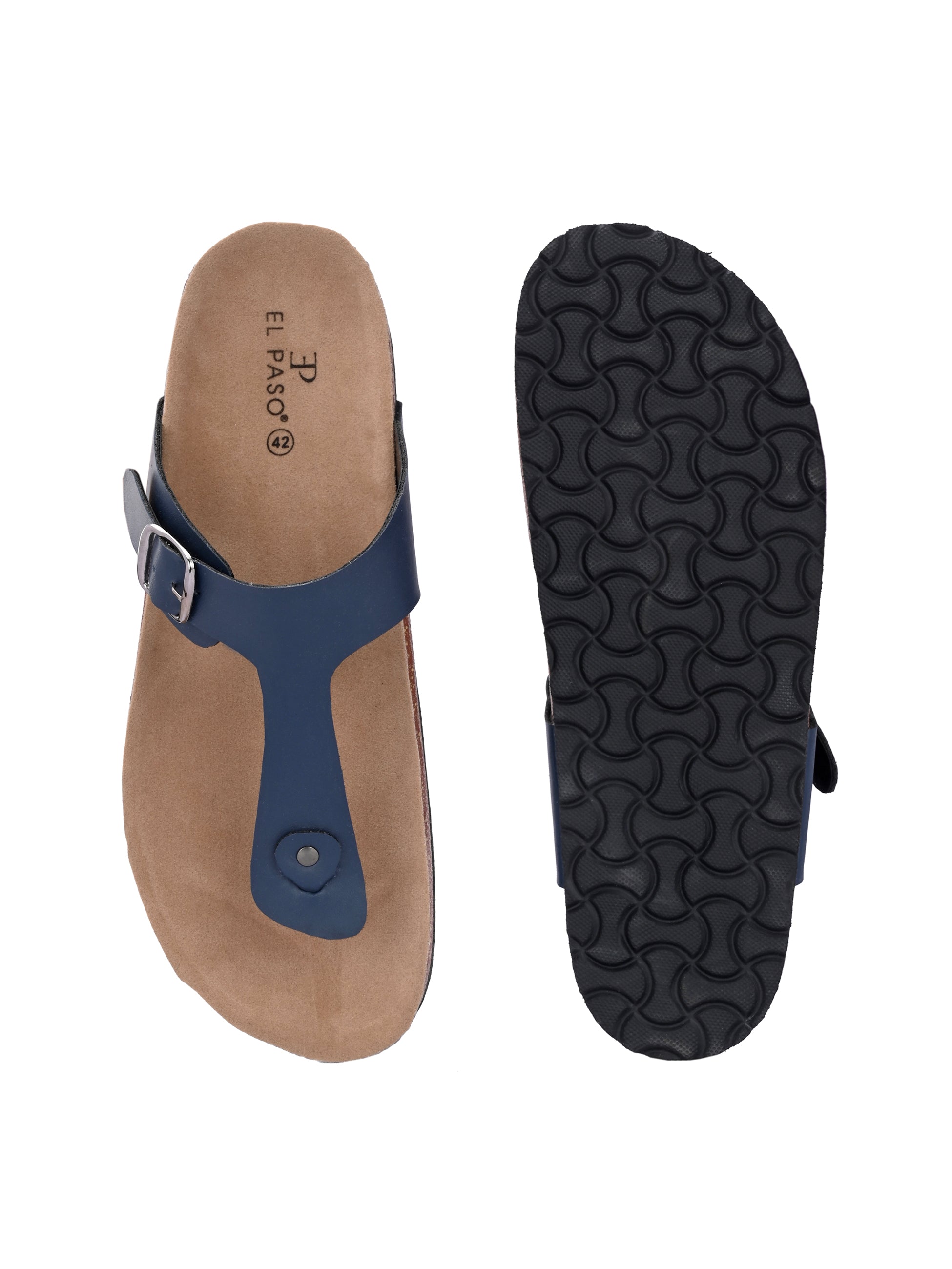 Blue Men's casual slip-on footbed sandal