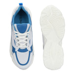 Grey & Blue colour Men's lace-up casual shoes with white laces.