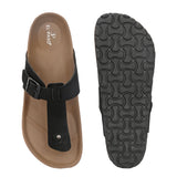 Black Men's casual slip-on closure sandal