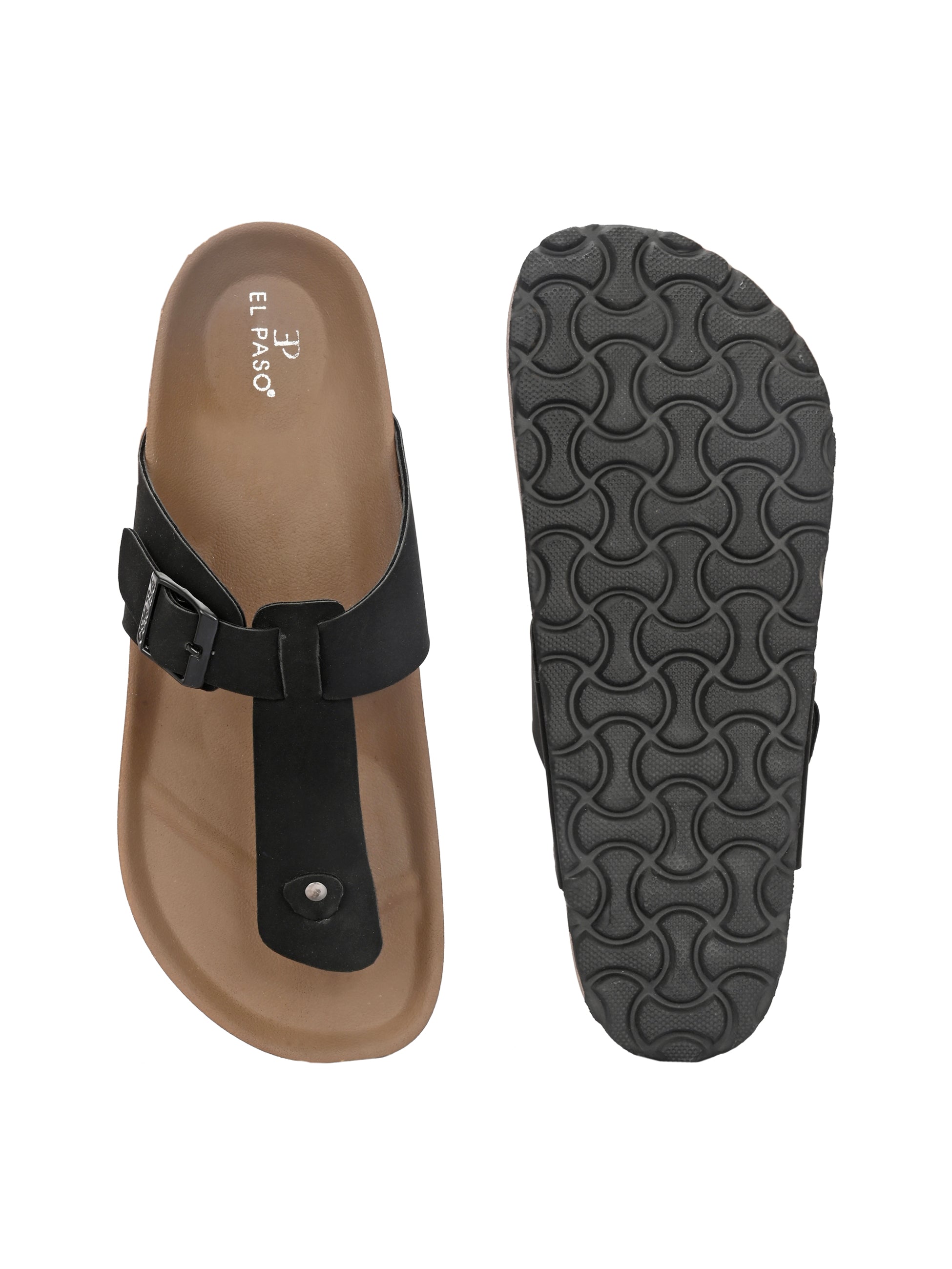 Black Men's casual slip-on closure sandal