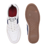 White & Blue Men's casual lace-up sneakers with white laces.