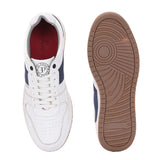 White & Blue Men's casual lace-up sneakers with white laces.