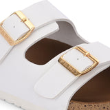 Women's casual flat heel buckle strap sandal