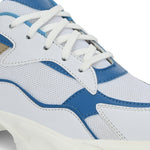 Grey & Blue colour Men's lace-up casual shoes with white laces.