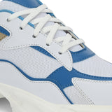 Grey & Blue colour Men's lace-up casual shoes with white laces.