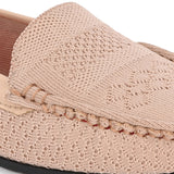 Stylish pink woven loafer with textured design