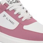 Pink Lace-Up Platform Heel Sneakers 