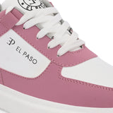 Pink Lace-Up Platform Heel Sneakers 