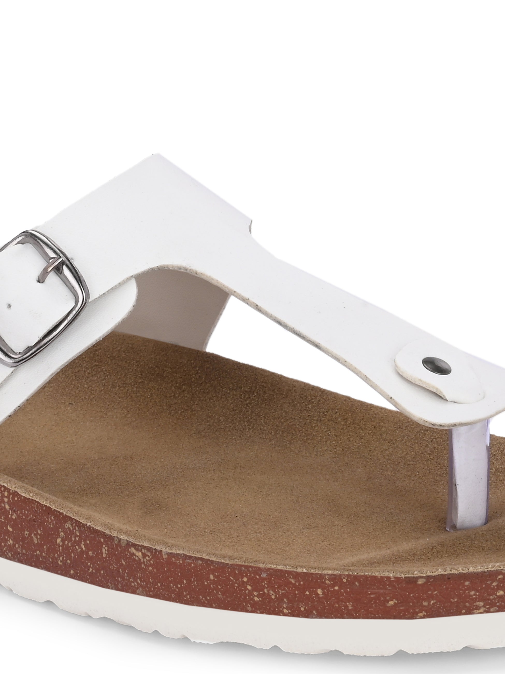 White Men's casual slip-on footbed sandal