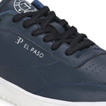 Navy Blue colour Men's casual lace-up sneakers with navy blue laces.