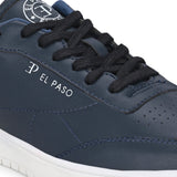 Navy Blue colour Men's casual lace-up sneakers with navy blue laces.