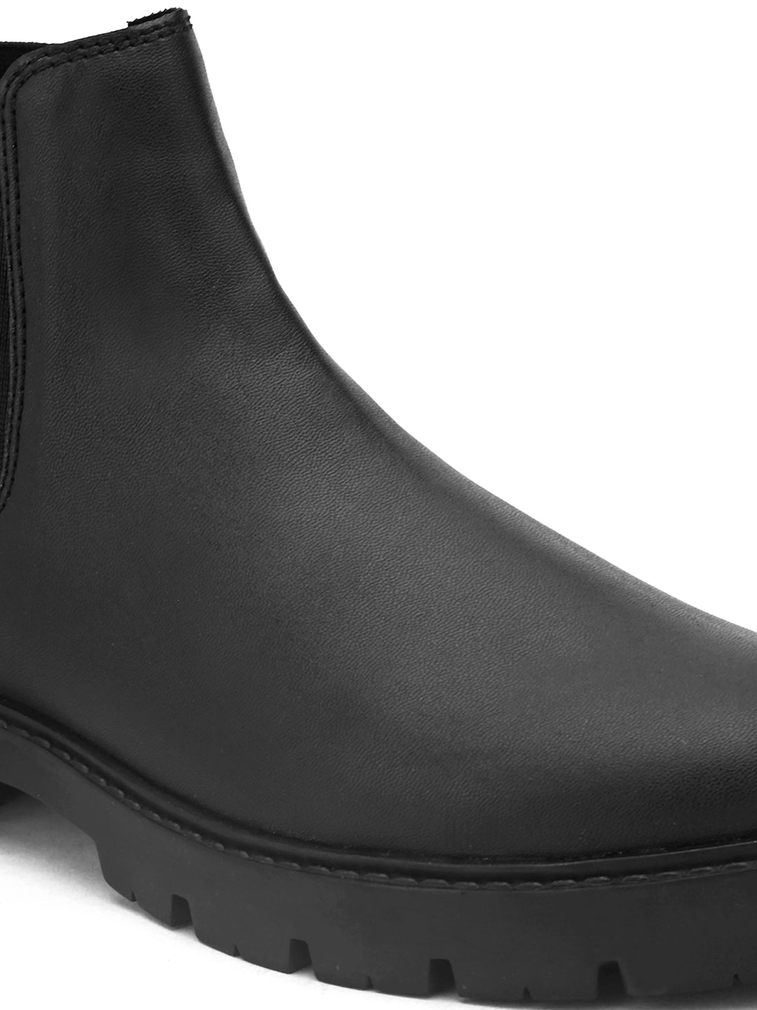 Matte Black Block Heel Boots