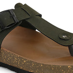 Olive Men's casual slip-on closure sandal