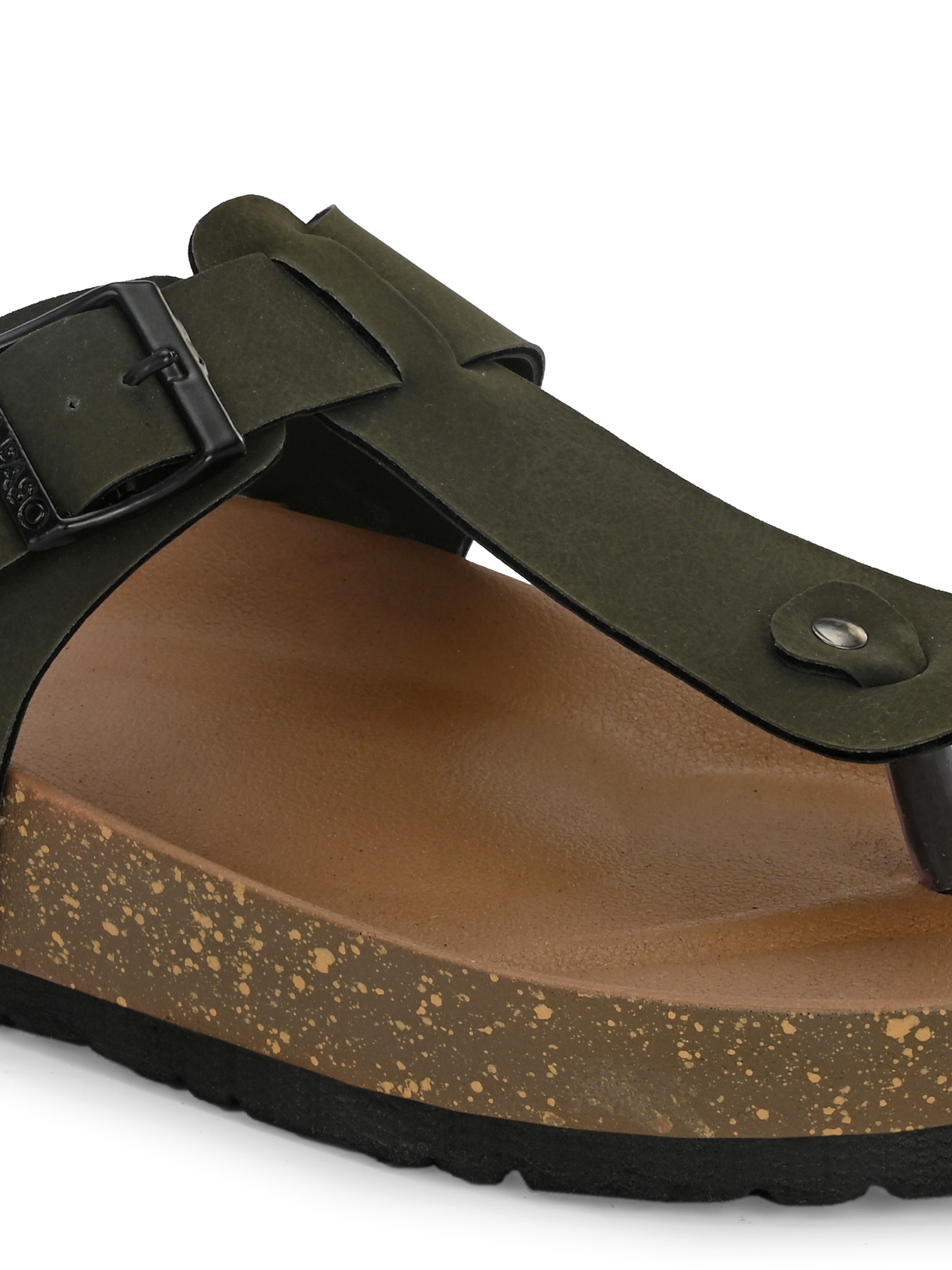 Olive Men's casual slip-on closure sandal