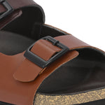 Elegant Sandstone Leather Slip-On Sandal - El Paso Fashion