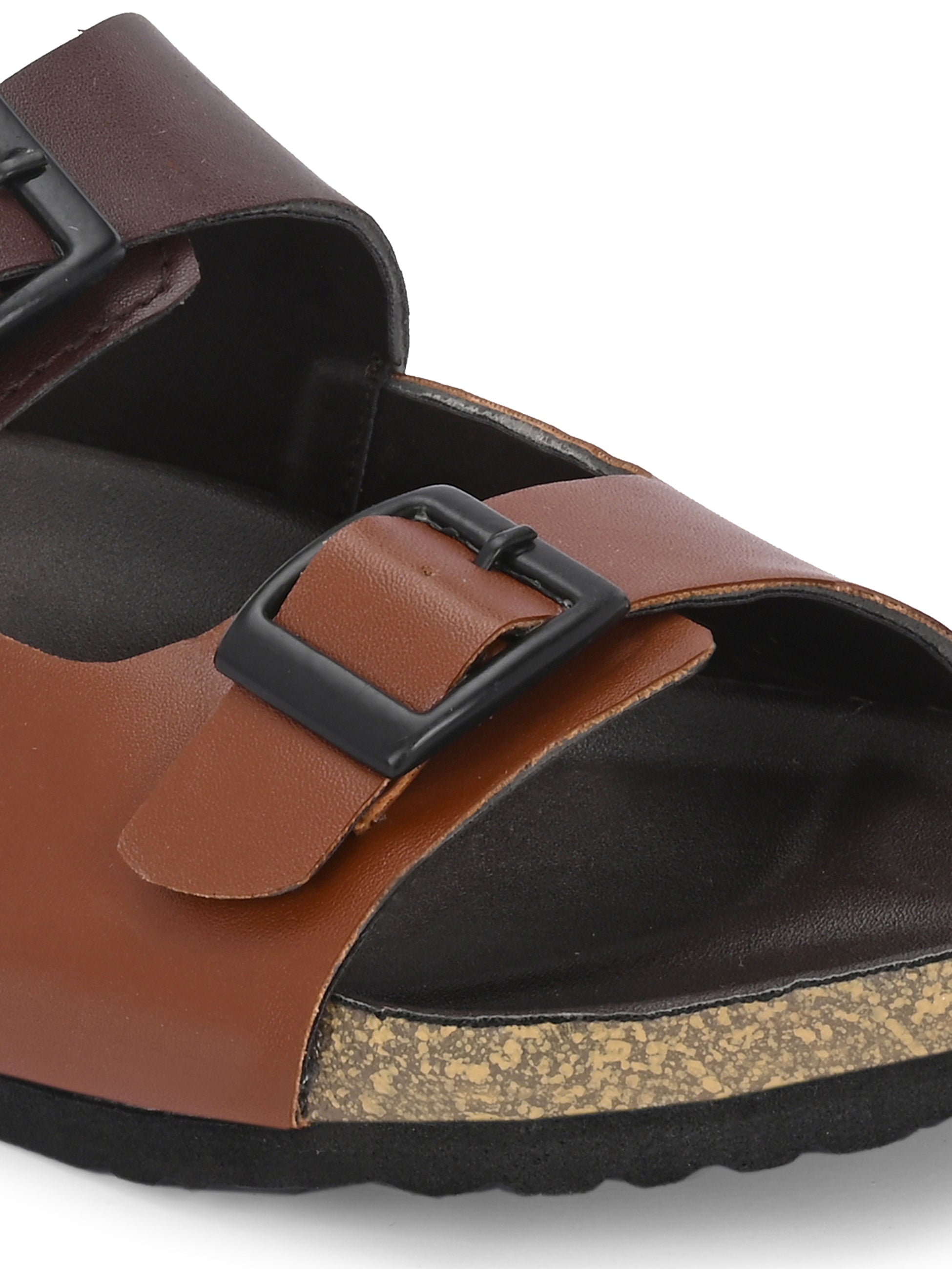 Elegant Sandstone Leather Slip-On Sandal - El Paso Fashion