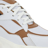 Brown colour Men's lace-up casual shoes with white laces.