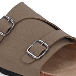 Men's casual sandals with slip-on style and buckle strap