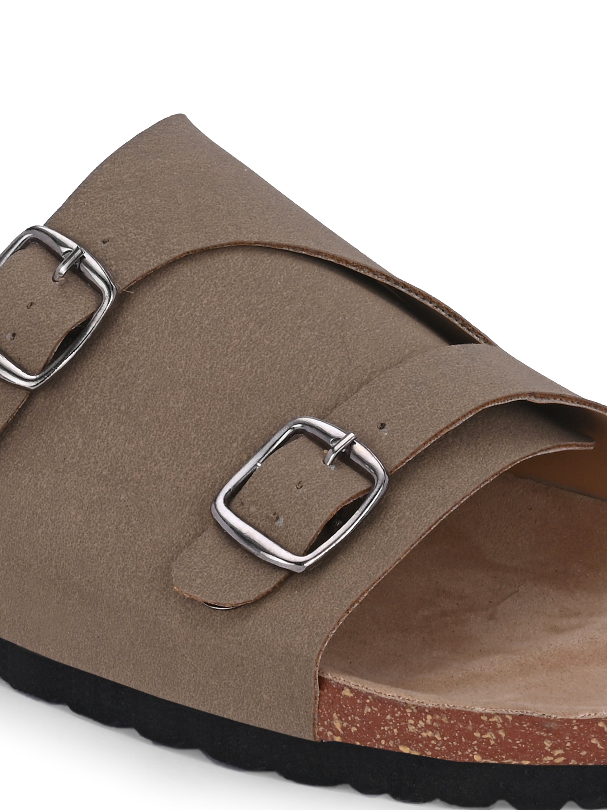 Men's casual sandals with slip-on style and buckle strap