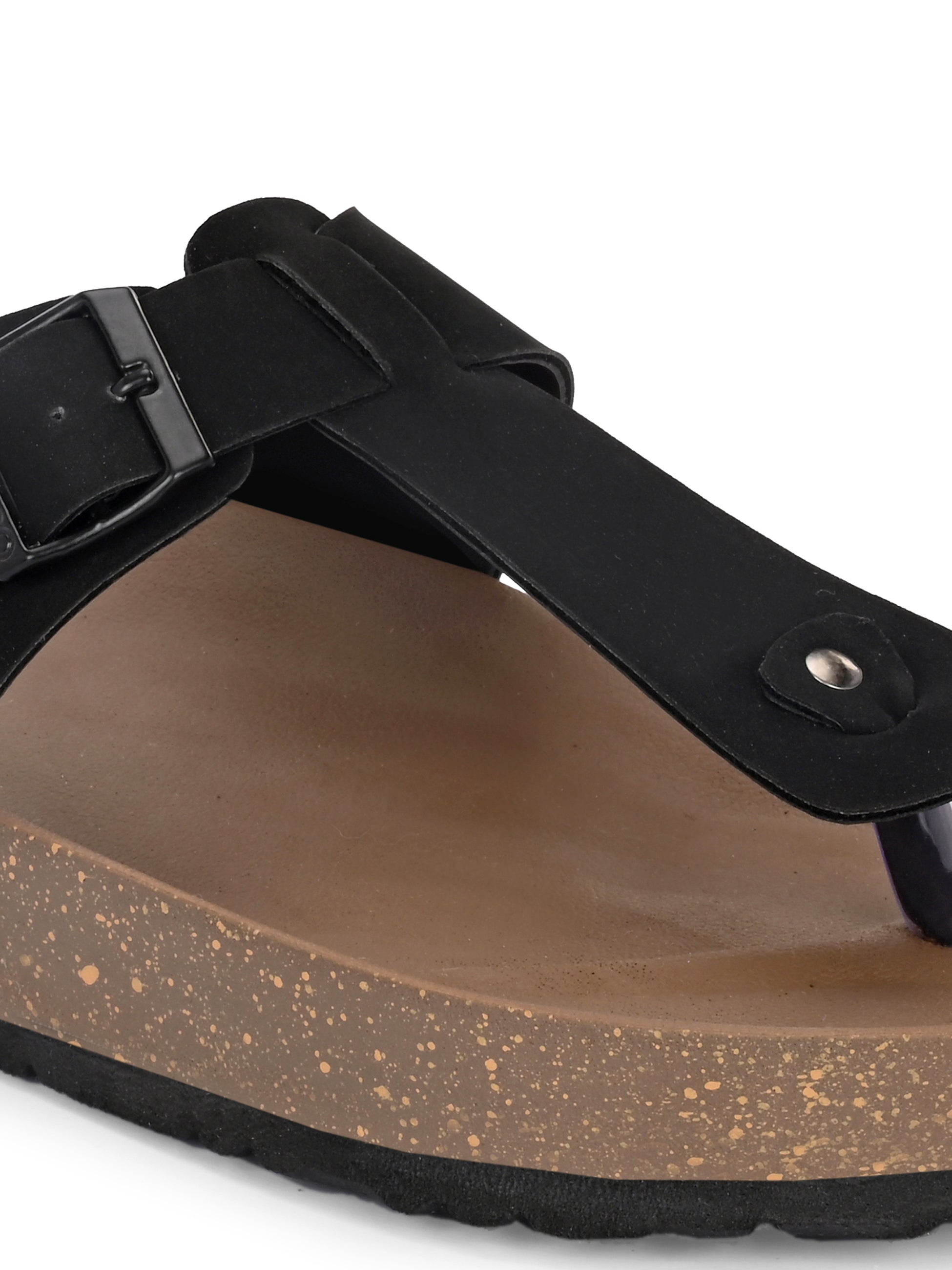 Black Men's casual slip-on closure sandal