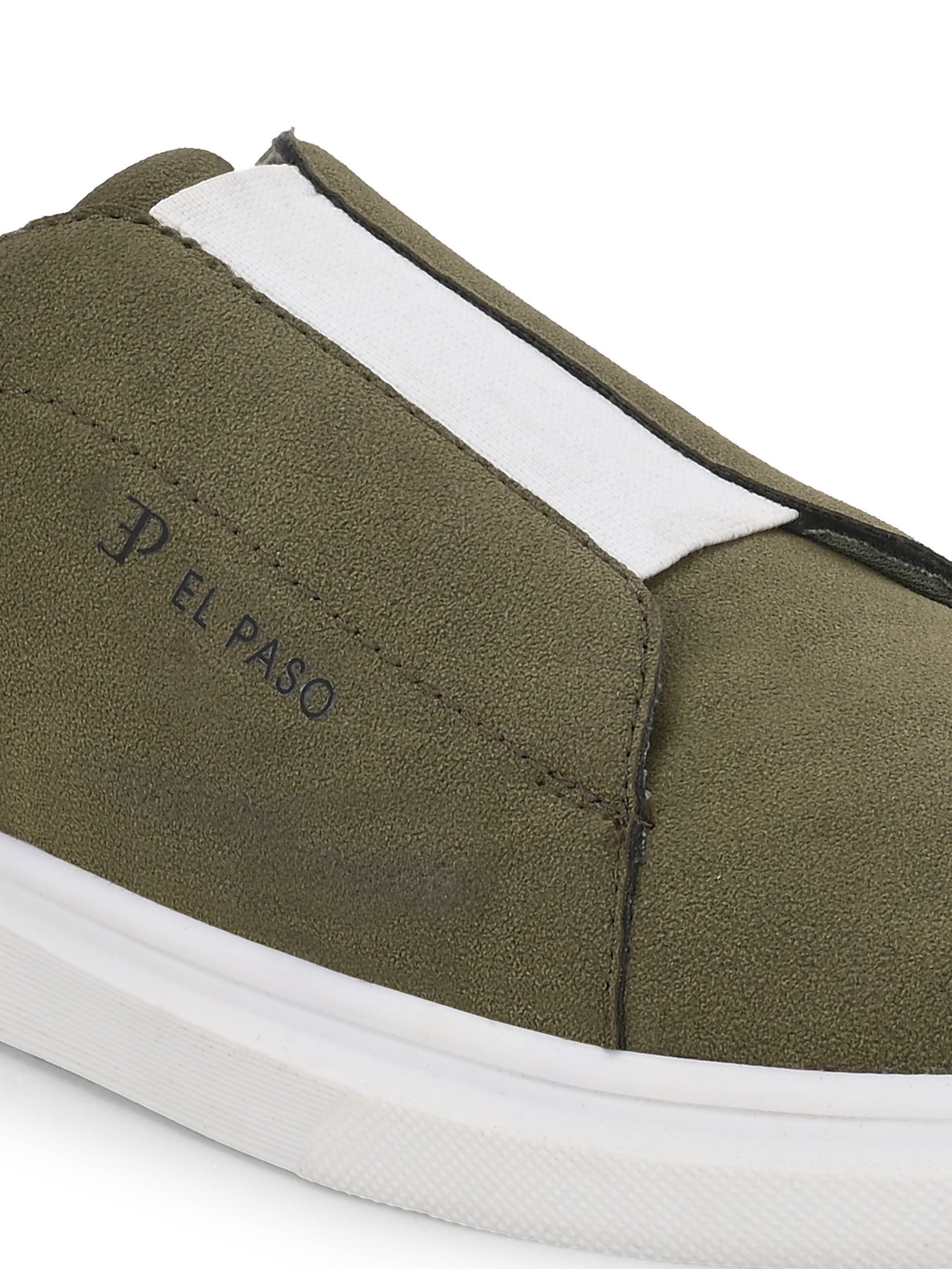 Olive colour Men's casual slip-on sneakers