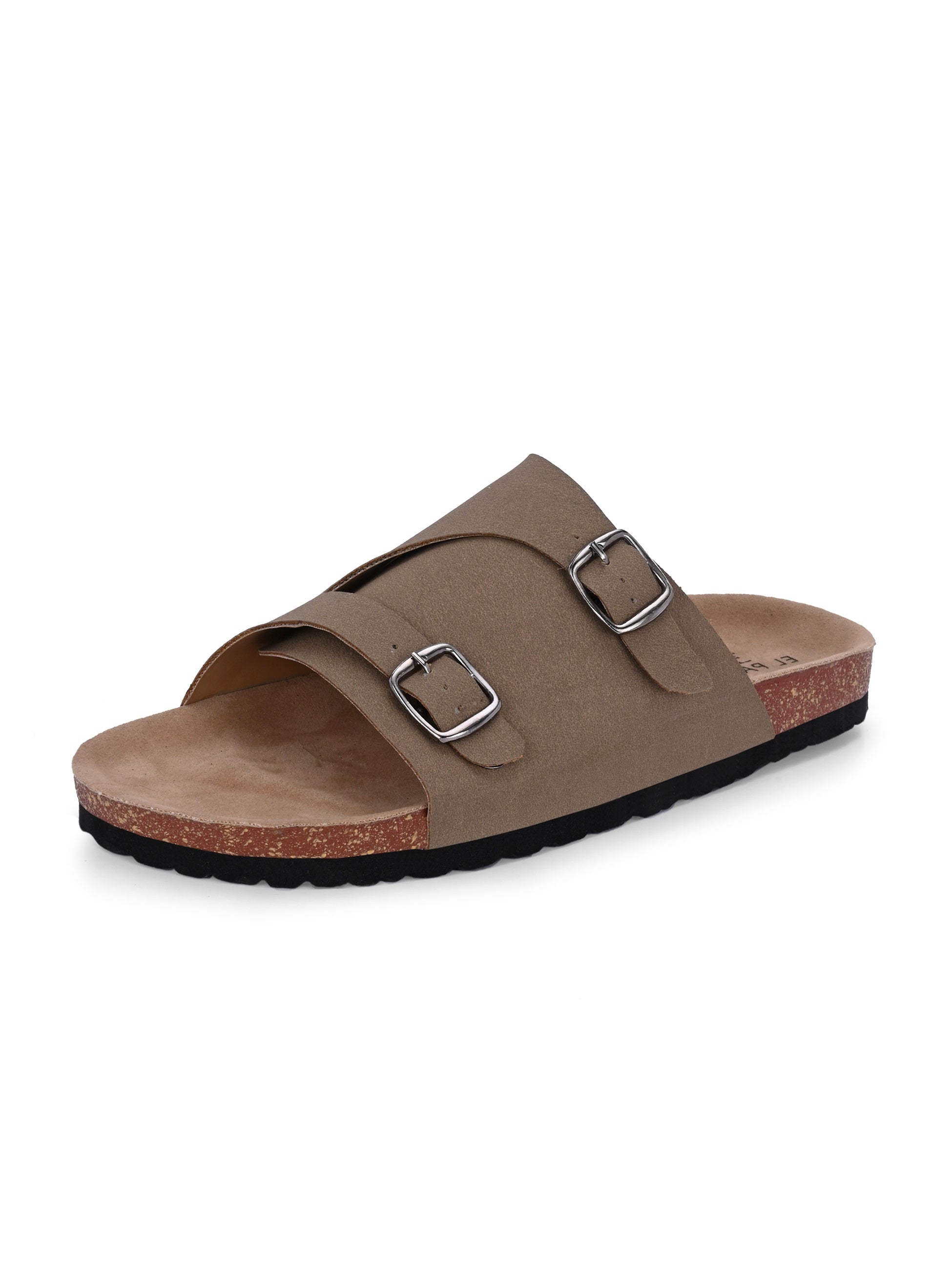 Men's casual sandals with slip-on style and buckle strap