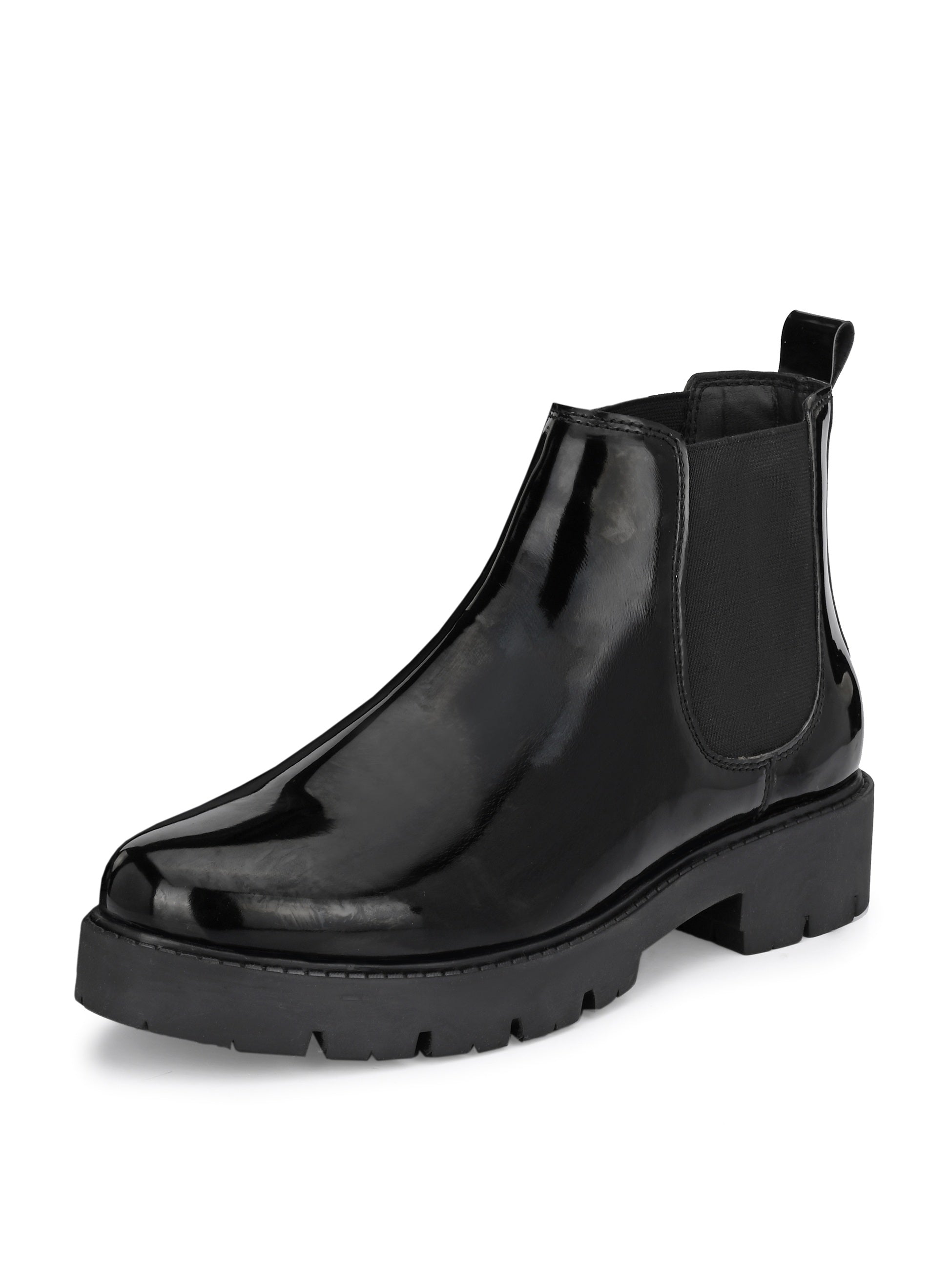 Matte Black Block Heel Boots