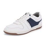 White & Blue Men's casual lace-up sneakers with white laces.