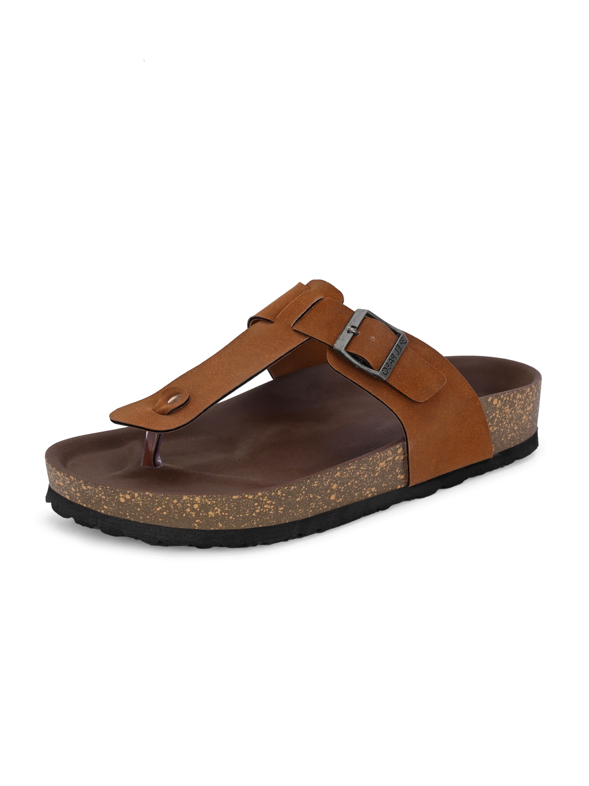 Tan Men's casual slip-on closure sandal