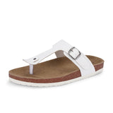 White Men's casual slip-on footbed sandal