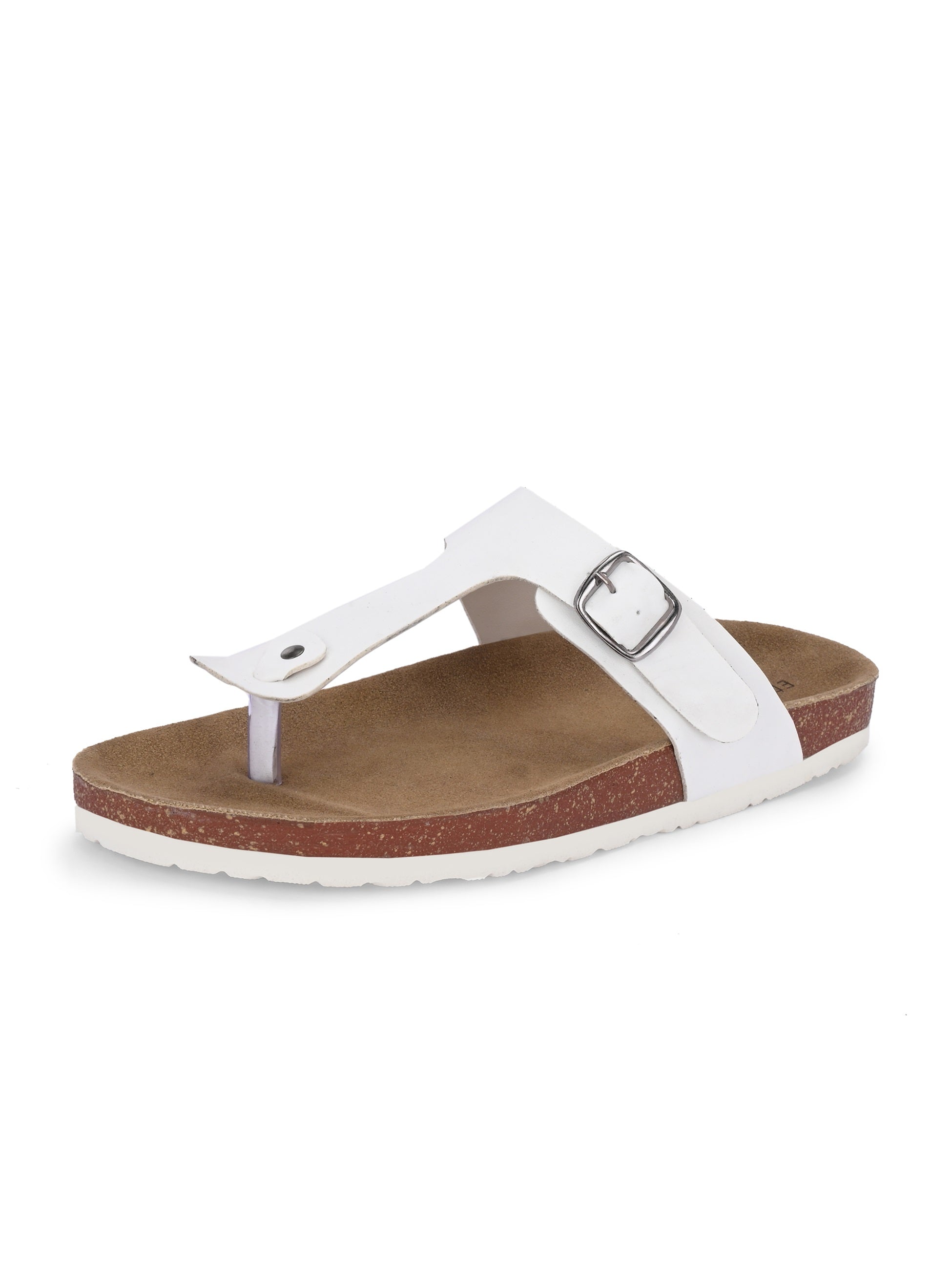 White Men's casual slip-on footbed sandal