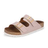 Light Pink Women's casual flat heel buckle strap sandal