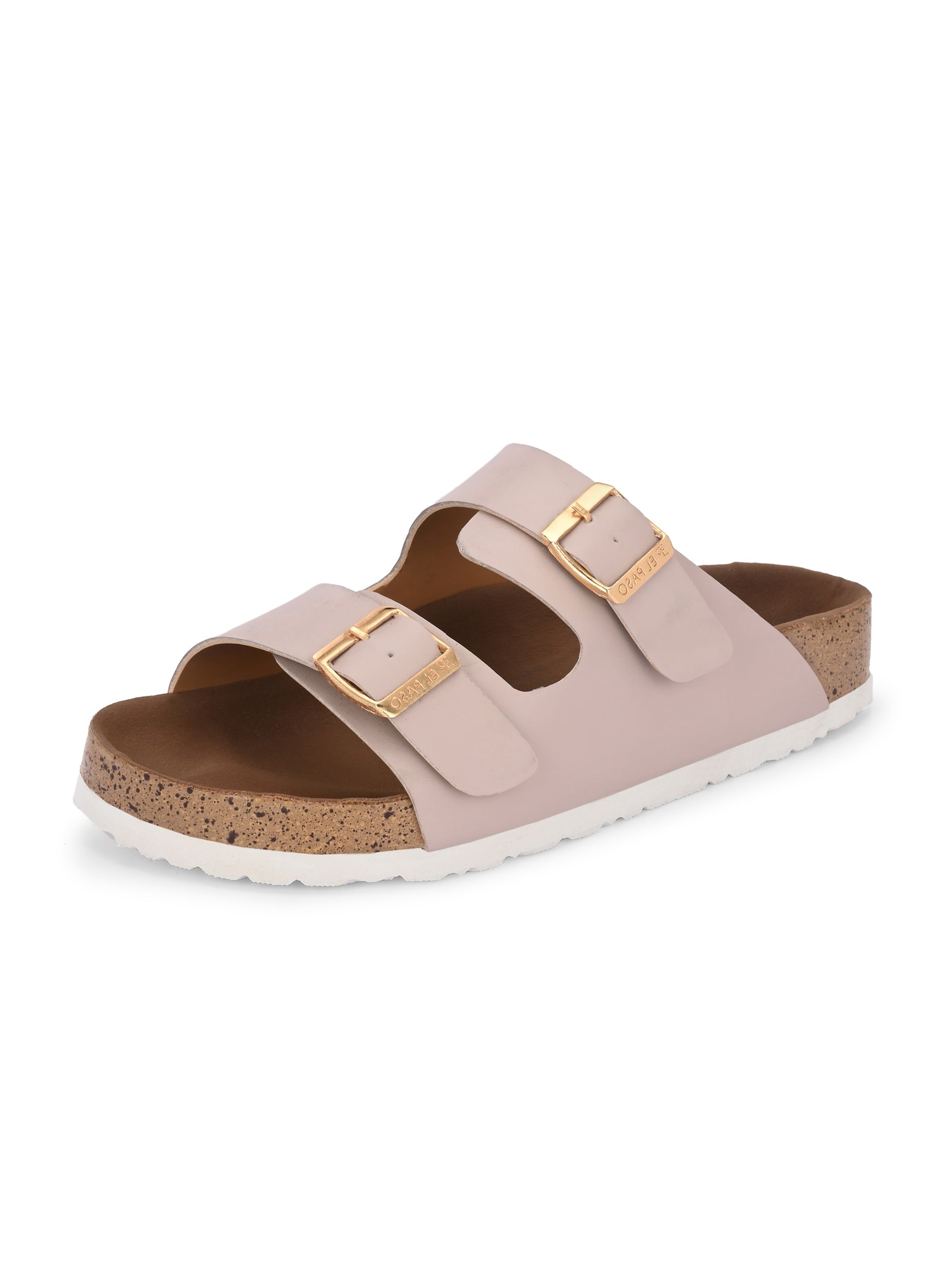 Light Pink Women's casual flat heel buckle strap sandal