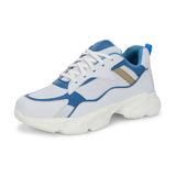 Blue colour Men's lace-up casual shoes with white laces.