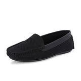 Stylish black woven loafer with textured design