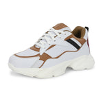 Brown colour Men's lace-up casual shoes with white laces.