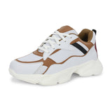 Brown colour Men's lace-up casual shoes with white laces.