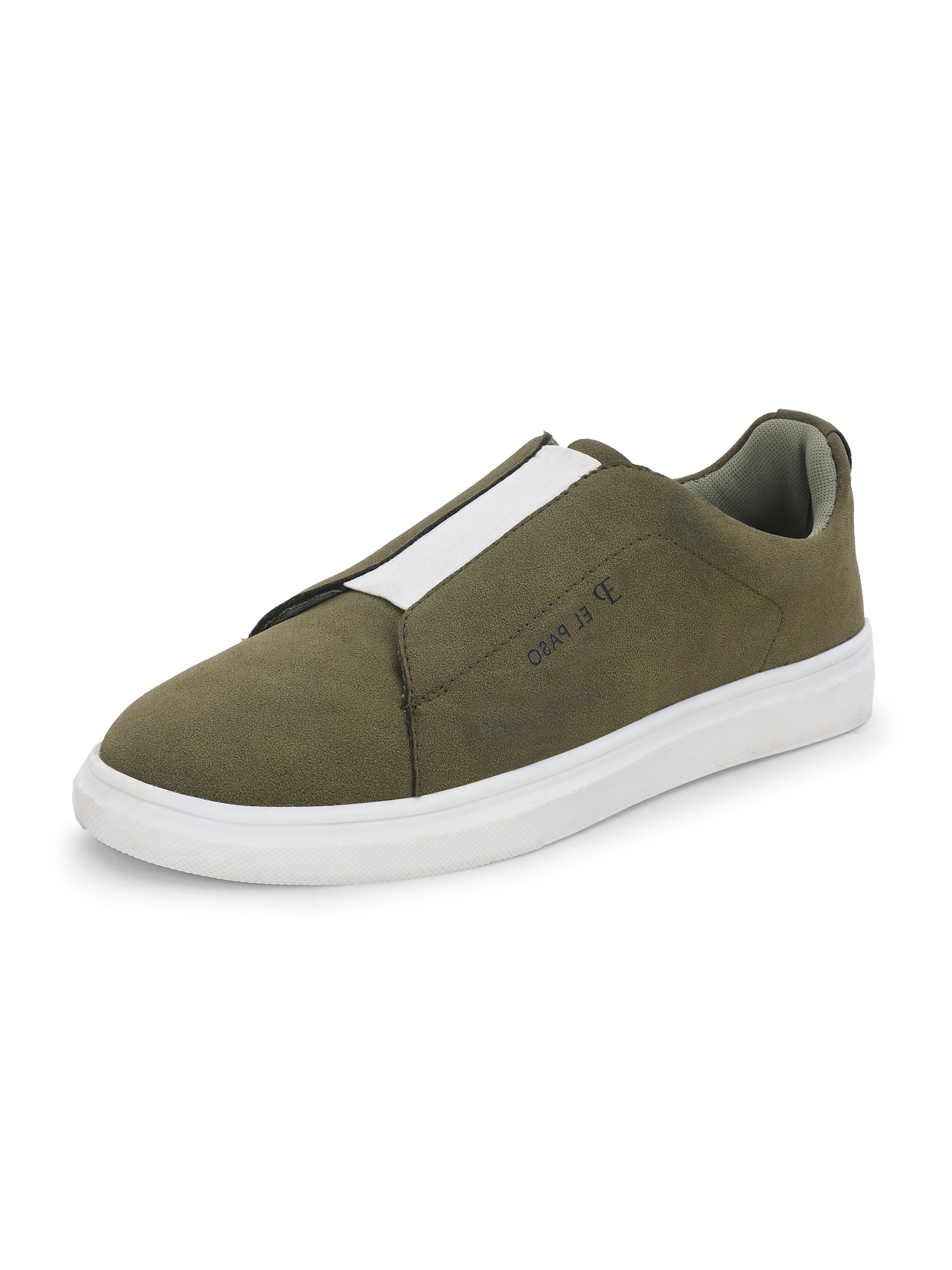 Olive colour Men's casual slip-on sneakers