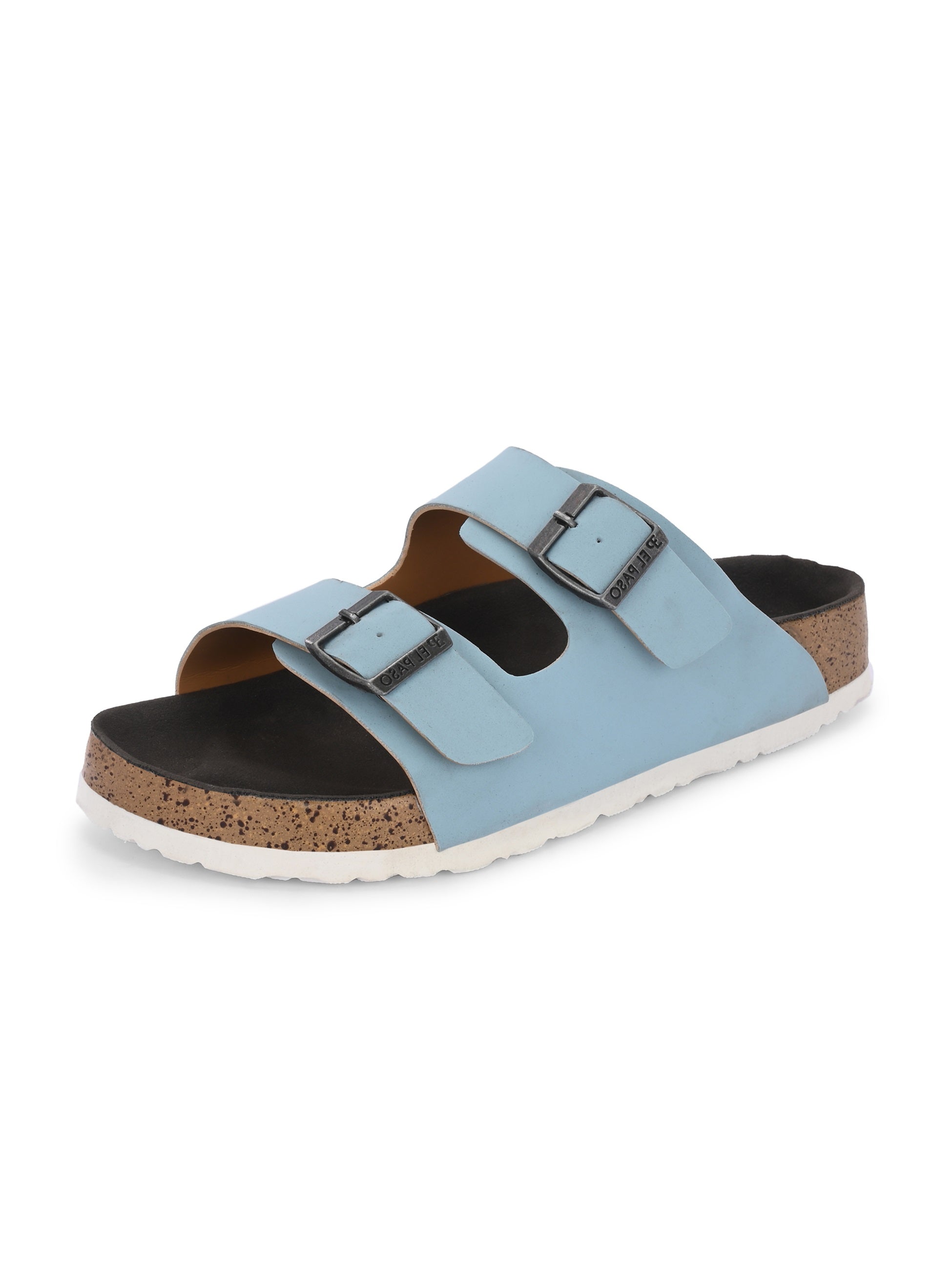 Blue Women's casual flat heel buckle strap sandal